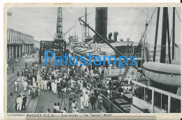 227729 PORTUGAL LAURENÇO MARQUES THE GORJAO WHARF SHIP & TRAIN POSTAL POSTCARD - Other & Unclassified