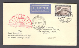 Zeppelin-Brief, Polarfahrt 1931,EF. Mi.-Nr. 458  Nach USA. - Zeppelins