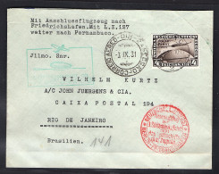 Zeppelin-Brief,  Mit EF. Mi.-Nr. 458 Nach Brasilien. - Zeppelin