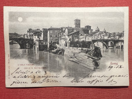 Cartolina - Roma - L'Isola Tiberina Ora Di S. Bartolomeo - 1899 - Andere & Zonder Classificatie