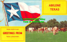 R519764 Texas State Flag. Greetings From Texas Longhorn. Abilene Texas. Walcott. - Mondo