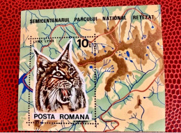 ROUMANIE 1985 1 Bl Neuf MNH ** Mi 4178 / B 218 Lynx Mamíferos Mammals Säugetiere Mammiferi Mammifère Rumänien Romania - Félins