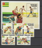 Togo 1984 Olympic Games Los Angeles, Football Soccer, Cycling, Boxing, Athletics Set Of 5 + S/s MNH - Estate 1984: Los Angeles