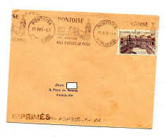 Lettre  Flamme Pontoise Art Pêche Histoire  Curiosite Date - Maschinenstempel (Werbestempel)