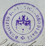 SANNICANDRO DI BARI  * 14 MAG 1891 - LETTERA COMPLETA PER NAPOLI - Storia Postale