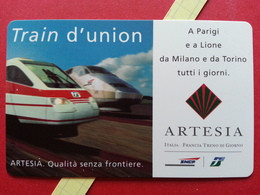 ITALIA TELECOM Lire 5000 ARTESIA SNCF TGV TRAIN D' UNION PARIGI LIONE 31.12.98 Nueva MINT Neuve (TI320 - Openbare Reclame