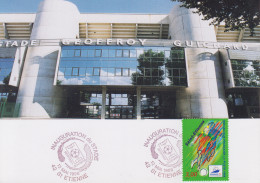 Carte  FRANCE    FOOTBALL   Inauguration   Stade   GEOFFROY   GUICHARD     SAINT  ETIENNE    1998 - Beroemde Teams