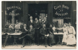 CPA Photo - Personnes Attablées Café Bière Et Liqueurs / Déjeuners Diners / Maison Geoffroy Therond Se - Non Localisée - Cafés