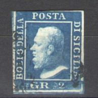 SICILIA 1859 EFFIGIE FERDINANDO II  2 GRANA USATO - Sicilië