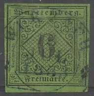 Germany Wurttemberg 1851 Used Stamp Mi# 3 - Sonstige & Ohne Zuordnung