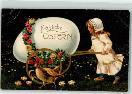 10671905 - Verlag PFB Serie 7590  Maedchen Schubkarre Mit Einem Grossen Osterei, Huhn Girlande Mit Rosen - Ostern