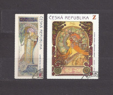 Czech Republic 2010 ⊙ Mi 633-634 Sc 3454-3455 Alfons Mucha – E And Z Stamps. Tschechische Republik. C2 - Usati