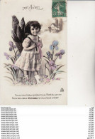 Lot De 4 CPA 1er AVRIL.  Poissons Et Fleurs, Bouchon, Fillette Avec Hotte De Poissons, Belle Femme Avec Message. ...Z119 - April Fool's Day