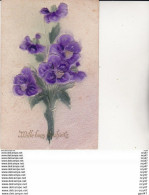 CPA  FANTAISIE. Mille Bons Souhaits. Bouquet De  Fleurs Myosotis,  Gaufré. ...Z6 - Andere & Zonder Classificatie