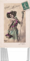 CPA   FANTAISIE.  Gage D'affection, Jolie Femme Robe Longue Drapée, Chapeau Capeline, Glacée ...T489 - Femmes