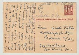Schweiz Ganzsachen Postkarte Ziffer 10 C. Zürich 1949, 2 Scans, Entier Postal - Interi Postali