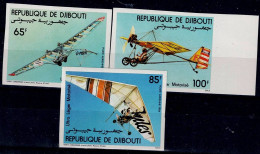 DJIBOUTI  1984 ULTRALIGHT AIRCRAFT SET IMPERF MI No 394-6 MNH VF!! - Flugzeuge