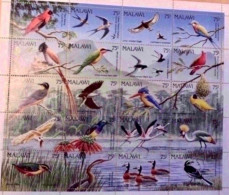 Malawi 1992 Feuillet De 16 Oiseaux état Luxe Ucello Oiseau Bird Pájaro Vogel - Pappagalli & Tropicali