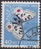 1955 Schweiz Pro Juventute ° Zum:CH J162,Yt:CH 571, Mi:CH 622, Apollo, Schmetterling, Insekten - Used Stamps