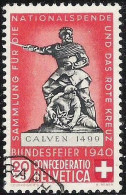 Schweiz Suisse 1940:  Calven 1499 Variante HELLROT ROUGE-CLAIR Zu 5c Mi 366a Yv 351a TELEGRAPH-⊙ SELTEN (Zu CHF 50.00) - Telegraafzegels