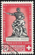 Schweiz Suisse 1940:  Calven 1499 Variante HELLROT ROUGE-CLAIR Zu 5c Mi 366a Yv 351a TELEGRAPH-⊙ SELTEN (Zu CHF 50.00) - Telegrafo