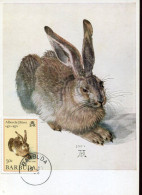 X224 Barbuda, Maximum 1972, Painting Of Albrecht Durer, Der Hase, The Hare  Le Lievre - Sonstige & Ohne Zuordnung