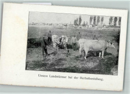 39153105 - Landstuermer Bei Der Herbstbestellung Tiergespann  WK I  Verlag Kriegszeitung 9. Armee - Autres & Non Classés