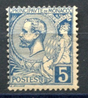 RC 27565 MONACO COTE 60€ N° 13 - 5c BLEU PRINCE ALBERT NEUF * MH - Ongebruikt