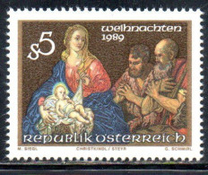 AUSTRIA ÖSTERREICH 1989 CHRISTMAS NATALE NOEL WEIHNACHTEN NAVIDAD 5s MNH - Ungebraucht