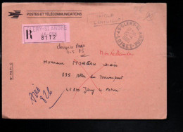 LETTRE DE SERVICE PTT RECOMMANDEE DE CLERY SAINT ANDRE LOIRET1985 - Cartas Civiles En Franquicia