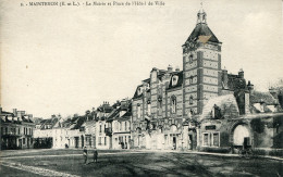 CPA -  MAINTENON - LA MAIRIE ET PLACE DE L'HOTEL DE VILLE (EAU CLICHE) - Maintenon