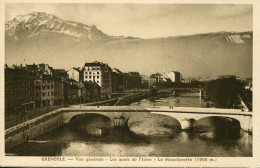 CPA - GRENOBLE - VUE GENERALE - LES QUAIS DE L'ISERE - LE MOUCHEROTTE (1949) CLICHE DIFFERENT - Grenoble