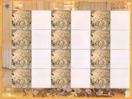 2009 2013 Moldova Personalized Postage Stamps, Issue 1.  SAMPLES.  Wedding Invitation Sheet  Mint - Moldavia