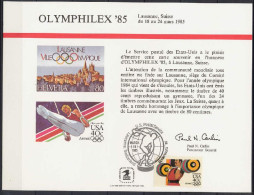 USA 1985 Olympic Games, Olymphilex Commemorative Print - Estate 1984: Los Angeles