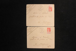 FRANCE LOT DE 4 LETTRES POUR MEYRUEIS (LOZERE) AVEC N°283 DONT 2 AVEC BANDE PUBLICITAIRE - Storia Postale