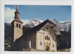 Les Contamines Montjoie : L'église, Les Dômes De Miage Et La Bérangère (cp Vierge N°740865) - Les Contamines-Montjoie