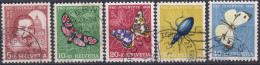 1956 Schweiz Pro Juventute ° Zum:CH J163-J167,Yt:CH 581-785, Mi:CH 632-636, Carlo Maderno Und Insekten - Gebruikt