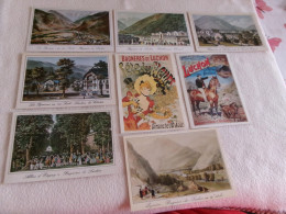 LOT DE 8 CARTES TIREES DE LITHOGRAPHIE DU 19E DE BAGNERES DE LUCHON - Luchon