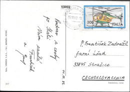 Italy Rome Postcard Mailed 1982 W/ Helicopter Stamp Nardi NH500 - 1981-90: Poststempel