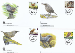 FALKLAND  2009  4 FDC WWF-OISEAUX YVERT N°1042/1045 - FDC