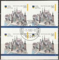 BRD 2002 Mi.Nr.2245 4er Block ESST Frankfurt 1000 Jahre Bautzen ( 5393  ) - Used Stamps