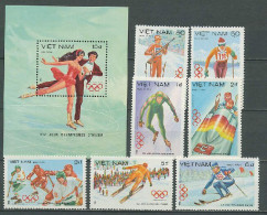 Vietnam 1984 Olympic Games Sarajevo Set Of 7 + S/s MNH - Invierno 1984: Sarajevo