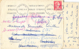 MULLER 15F SALON 23/7/1955 CACHET ROUGE ECOLE NAT D'ENTRAINEMENT PHYSIQUE MILITAIRE ANTIBES HOPITAL VICHY NICE DINARD - Covers & Documents