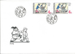 FDC 153-155 Czech Republic Jaroslav Hasek, Adventures Of The Good Soldier Svejk 1997 Illustrations Of J. Lada - Guerre Mondiale (Première)