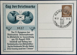 Privatganzsache Postkarte "Tag Der Briefmarke", 1937 - Enteros Postales Privados