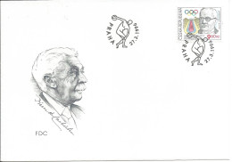 FDC 109 Czech Republic Centenary Of The New Age Olympic Games 1996 Pierre De Coubertin - Autres & Non Classés