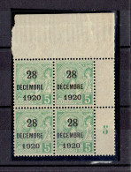 MONACO - N°48 ** - COIN DE FEUILLE - BLOC DE 4 - TTB - Ungebraucht