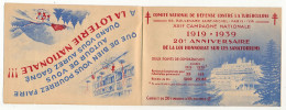 Carnet Anti-tuberculeux 1939 - 13ème Campagne - 2 Fr - 20 Timbres à 10c  - Pubs Sigrand, Cidre, Tissus Tetra, Lait... - Bmoques & Cuadernillos