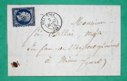 N°14 PC 3604 VILLEFORT LOZERE POUR NIMES GARD 1856 LETTRE COVER FRANCE - 1849-1876: Periodo Clásico