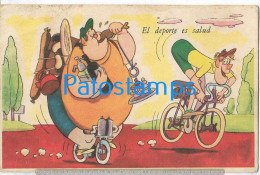 227743 ART ARTE HUMOR SPORTS CYCLING BIKE SPOTTED POSTAL POSTCARD - Unclassified